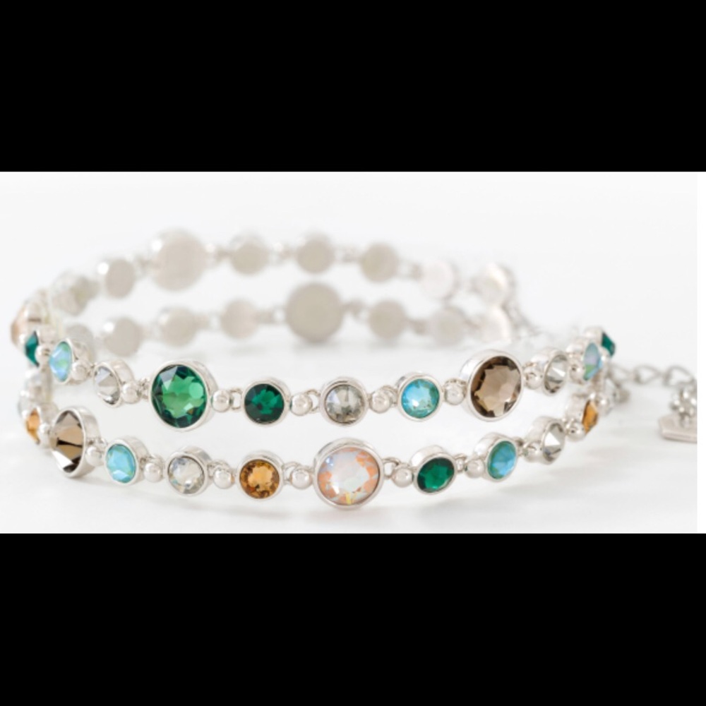 Touchstone Crystal by Swarovski GLAM two layers bracelet in Earth tones BNIB